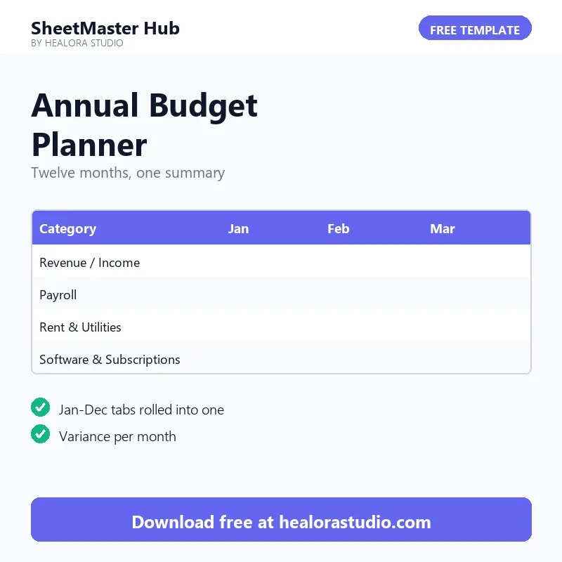 Annual Budget Planner — free Excel and Google Sheets template preview